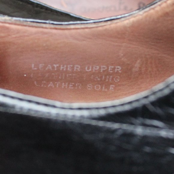 Black Genuine Eel Skin Derby, Handmade in Italy, Men's Size 8.5, GUC - Picture 12 of 15